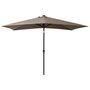 Voir la diapositive 3 : VIDAXL Parasol de jardin avec LED et mat en acier taupe 2x3 m