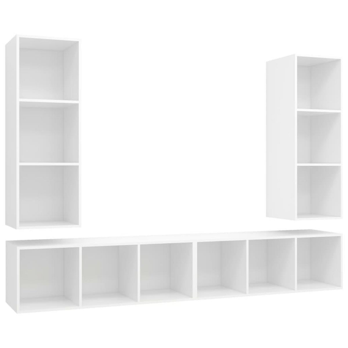 VIDAXL Meubles TV muraux 4 pcs Blanc Bois d'ingenierie