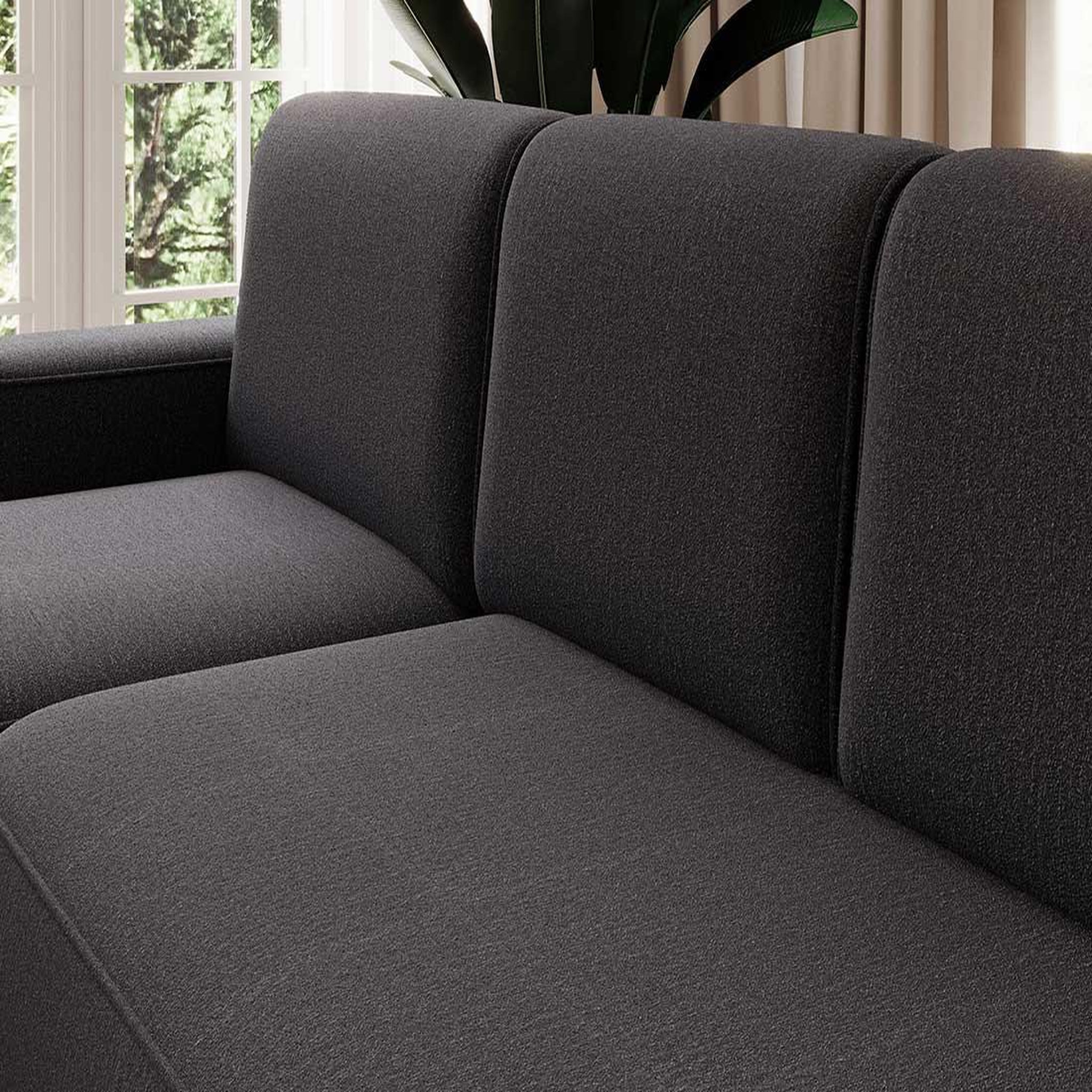Voir la diapositive 5 : BEST MOBILIER Sam - canapé d'angle gauche 4 places convertible avec coffre en tissu