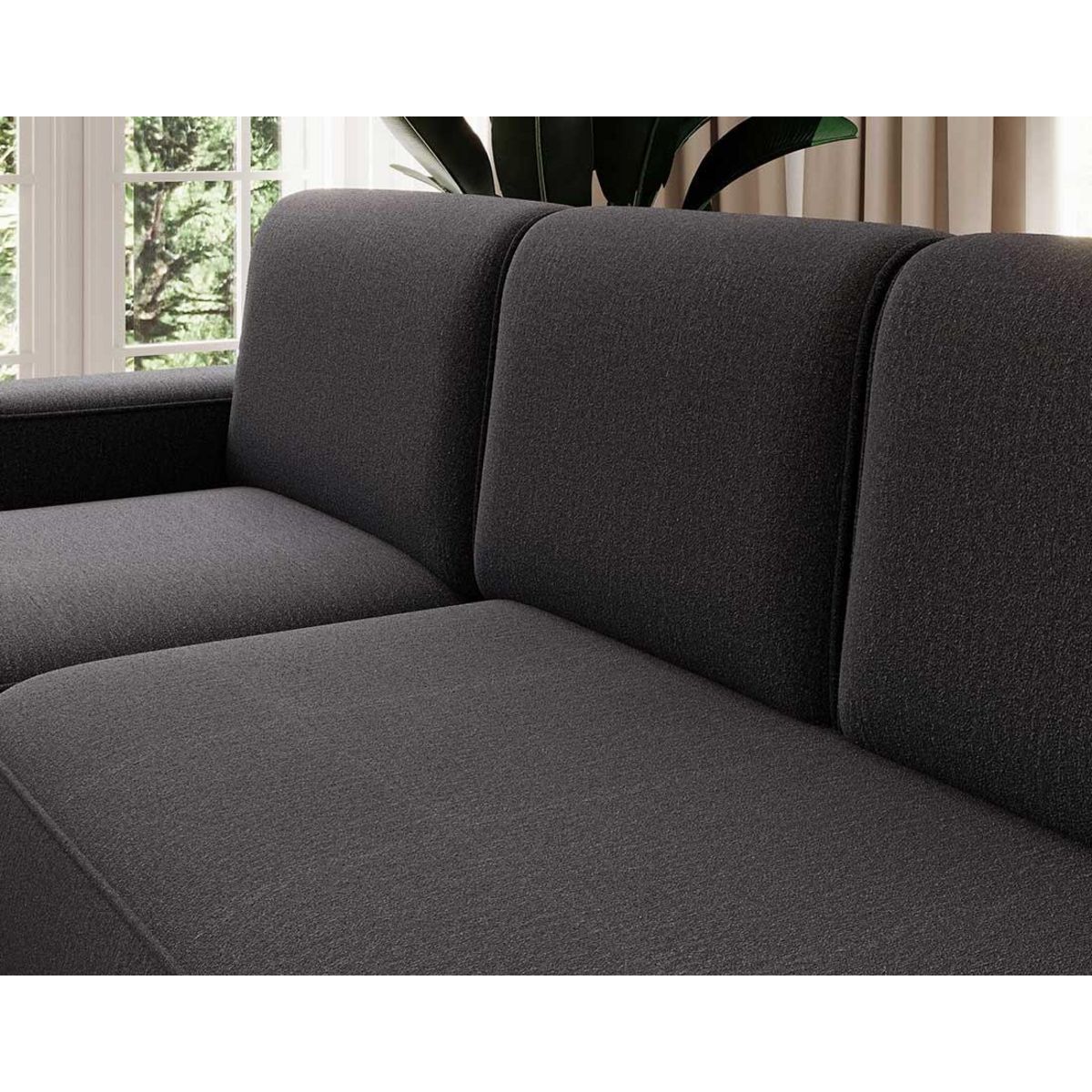 BEST MOBILIER Sam - canapé d'angle gauche 4 places convertible avec coffre en tissu