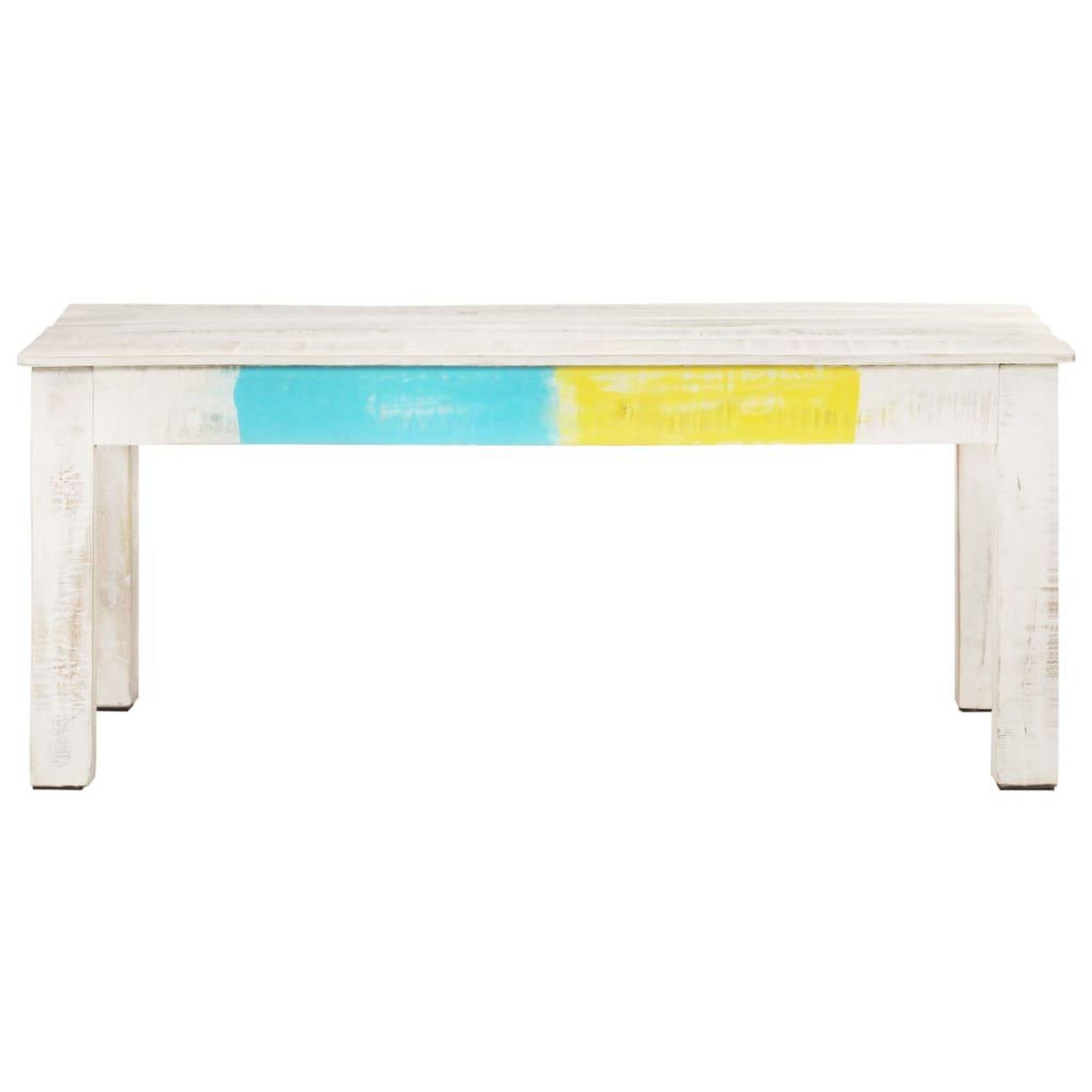 Voir la diapositive 2 : VIDAXL Table basse blanc 110x60x45 cm bois de manguier massif