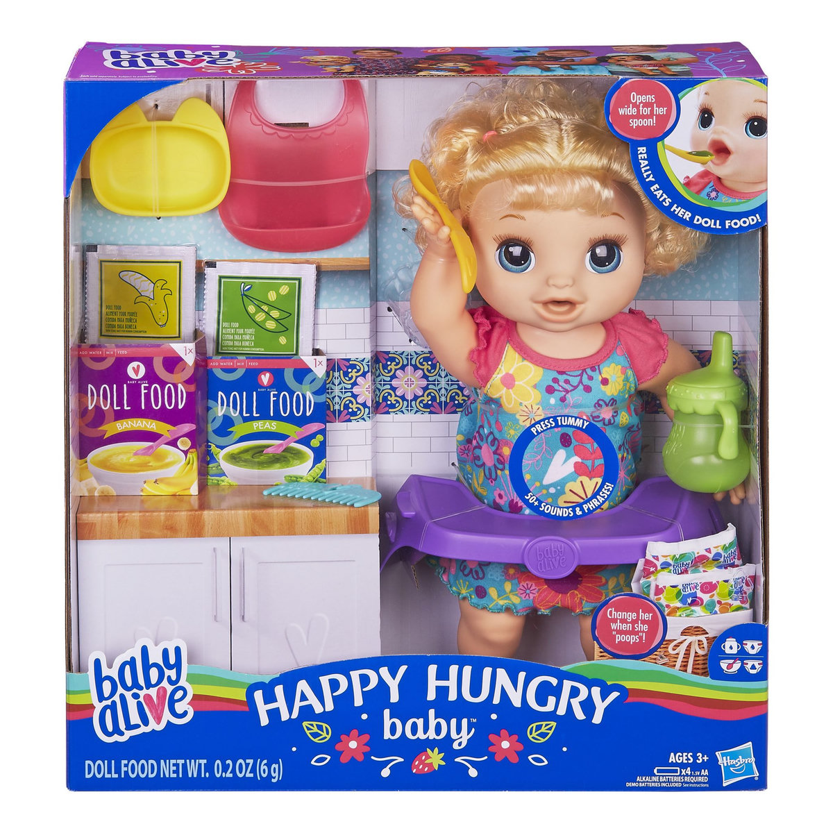 HASBRO Baby alive - Poupée aux cheveux blonds adore manger