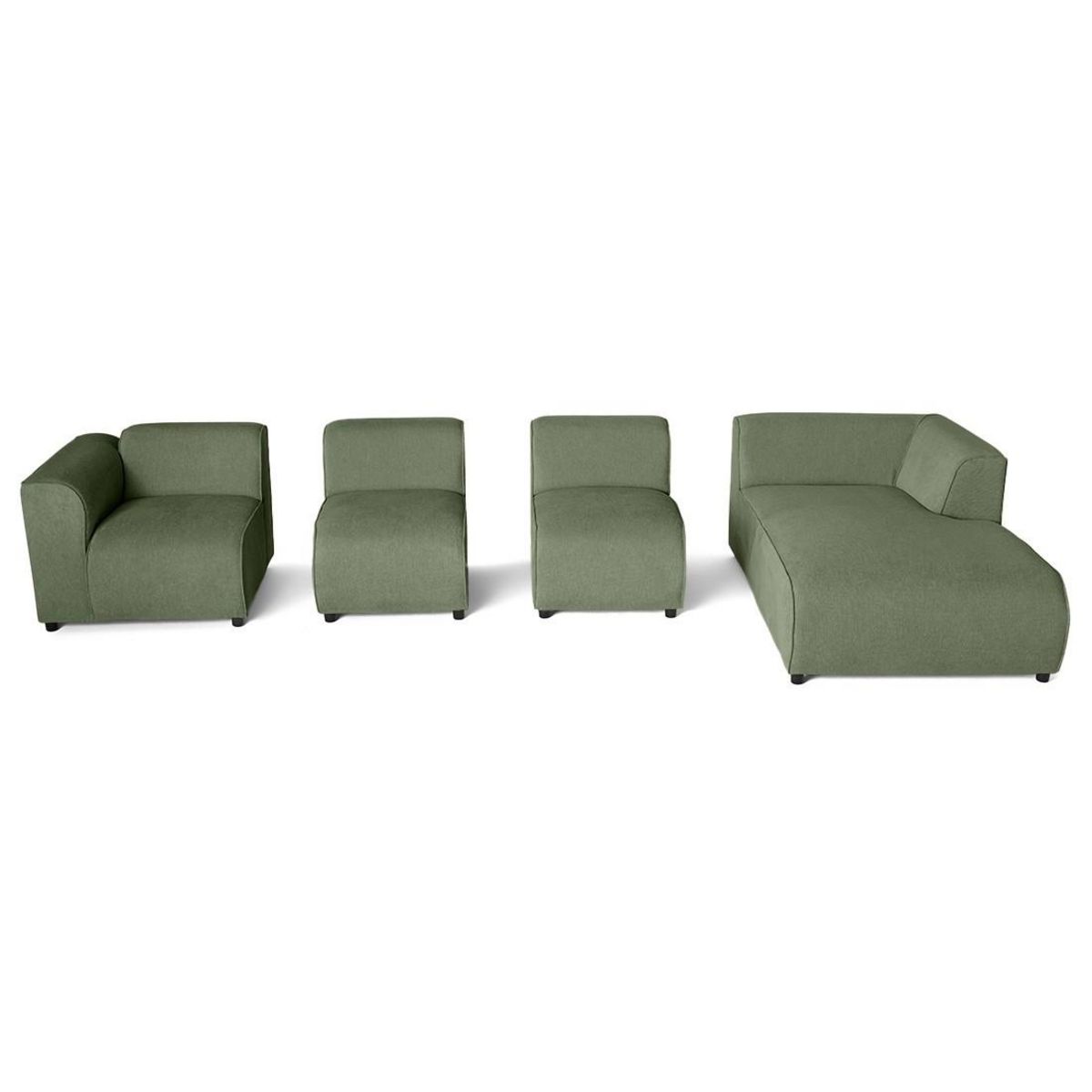 LISA DESIGN Suaro - canapé modulable d'angle droit 5 places en tissu texturé