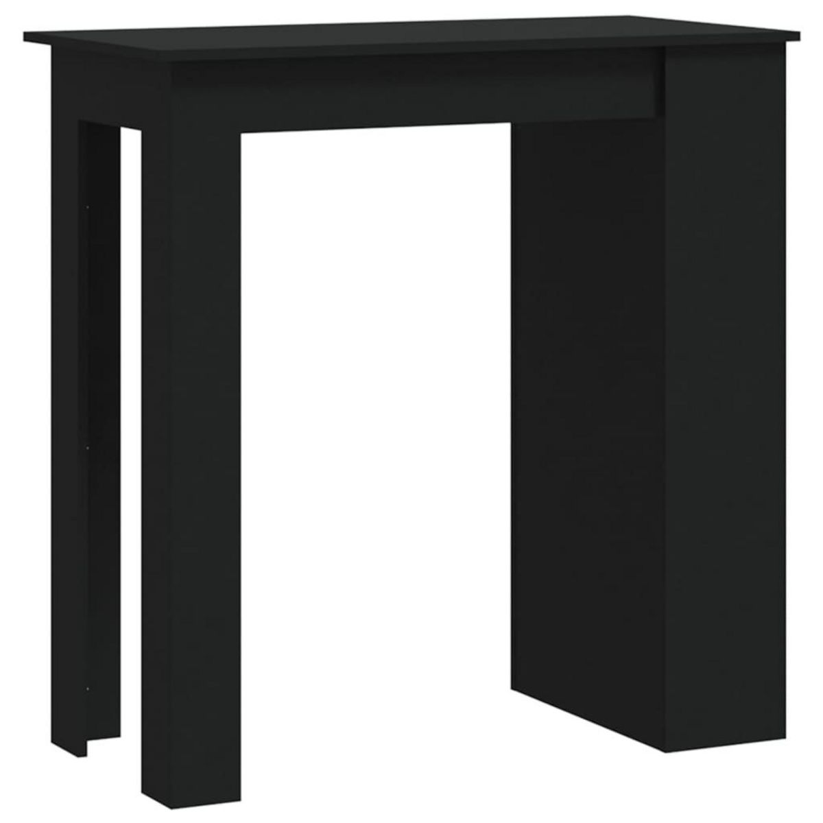 VIDAXL Table de bar et rangement Noir 102x50x103,5cm Bois d'ingenierie