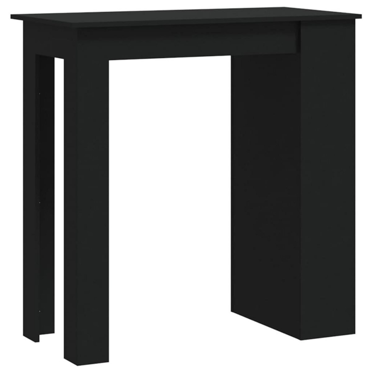 VIDAXL Table de bar et rangement Noir 102x50x103,5cm Bois d'ingenierie