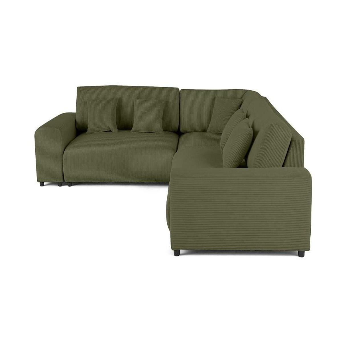 LISA DESIGN Garance - canapé modulable d'angle droit - 5 places - en velours côtelé