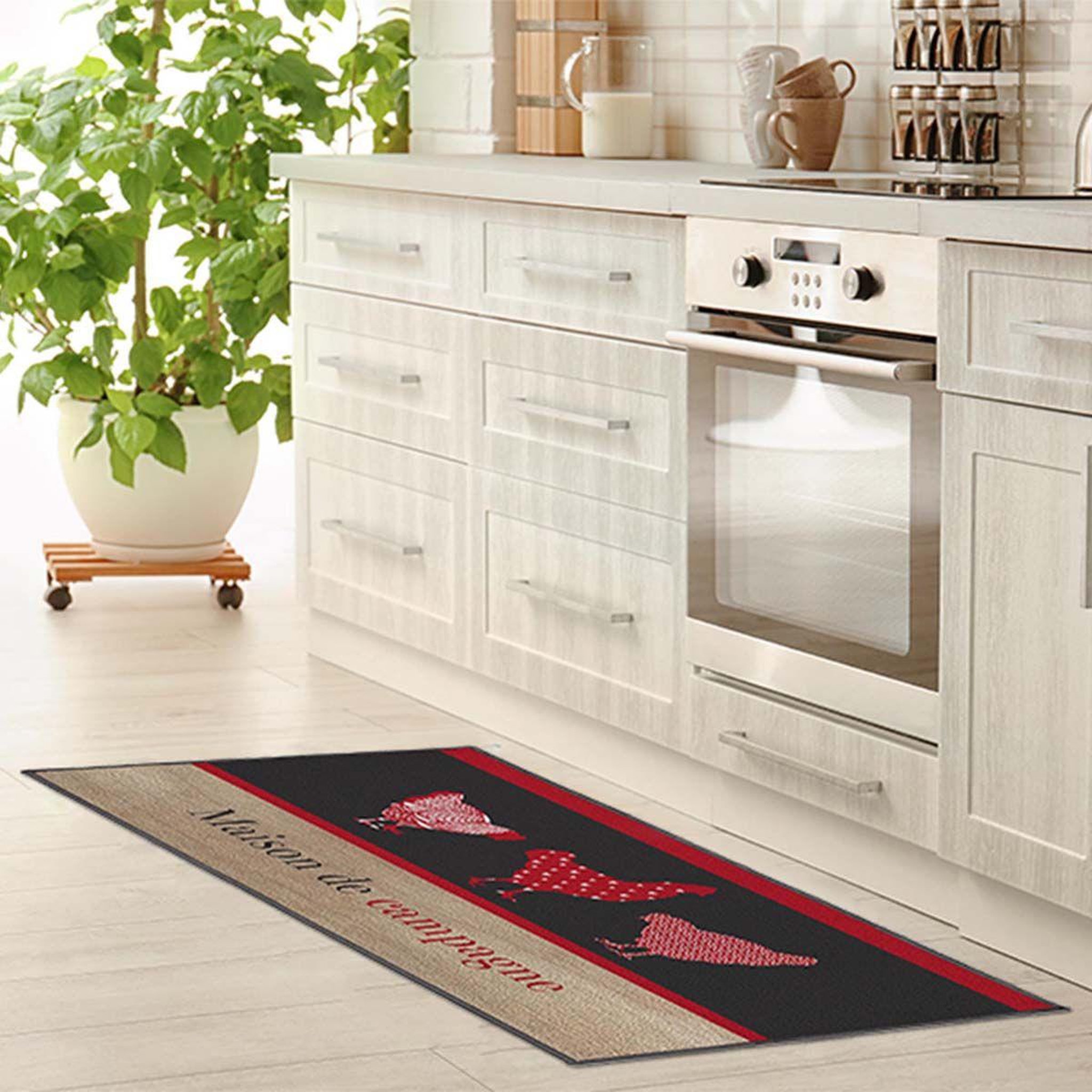Voir la diapositive 2 : Douceur d'Intérieur Tapis déco rectangle  campagne  40x60cm rouge