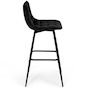 Voir la diapositive 5 : ID MARKET Lot de 6 tabourets de bar MADY en velours noir