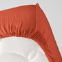 Voir la diapositive 2 : Paris Prix Drap Housse en Gaze de Coton  Angelia  140x190cm Terracotta