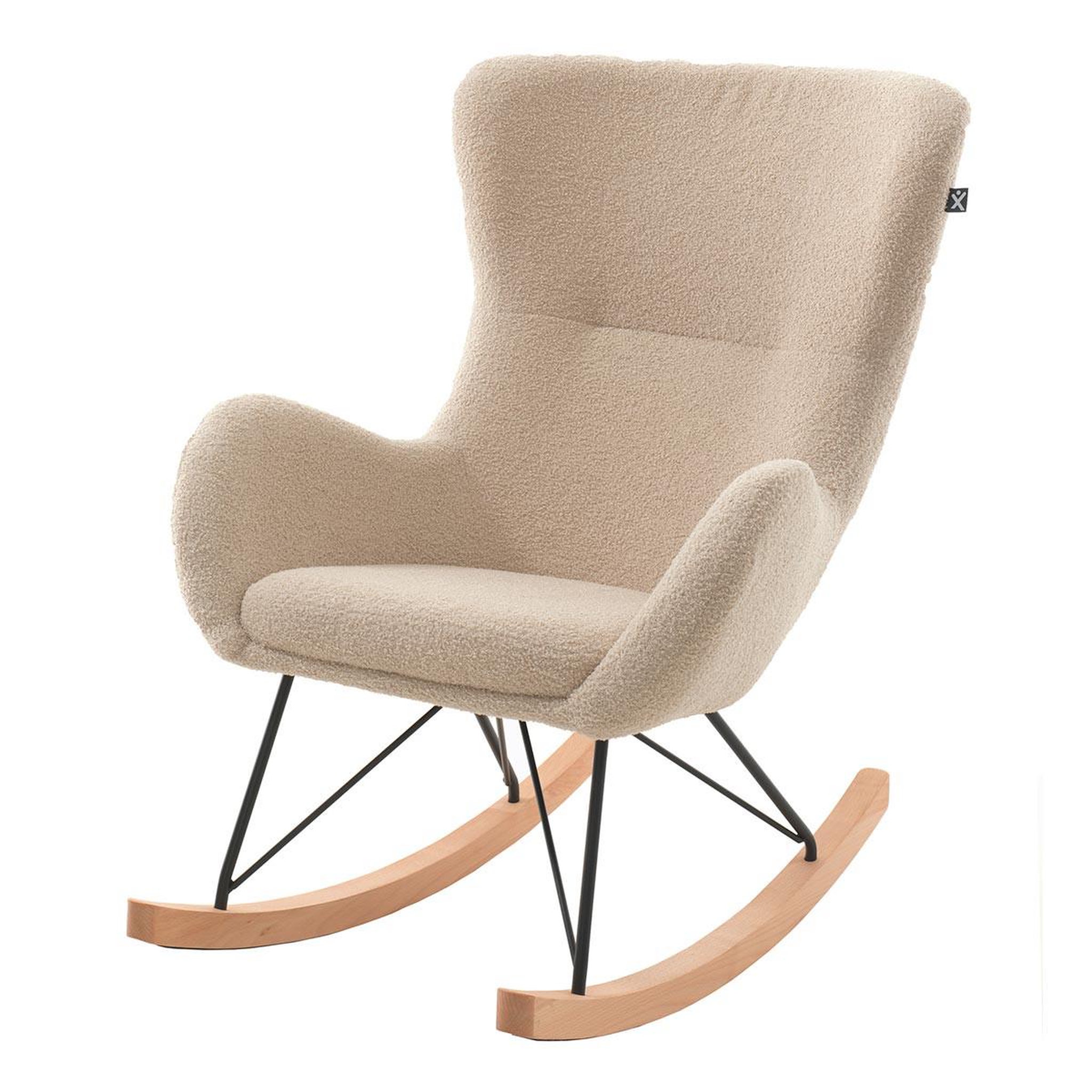 Paris Prix Fauteuil à Bascule Bouclette  Rocky  101cm Beige