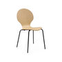 Voir la diapositive 6 : SWEEEK Lot de 4 chaises naturelles. rétro empilables. bois d'hévéa et contreplaqué. pieds en acier. Naomi. L 43 x P 48 x H 87cm