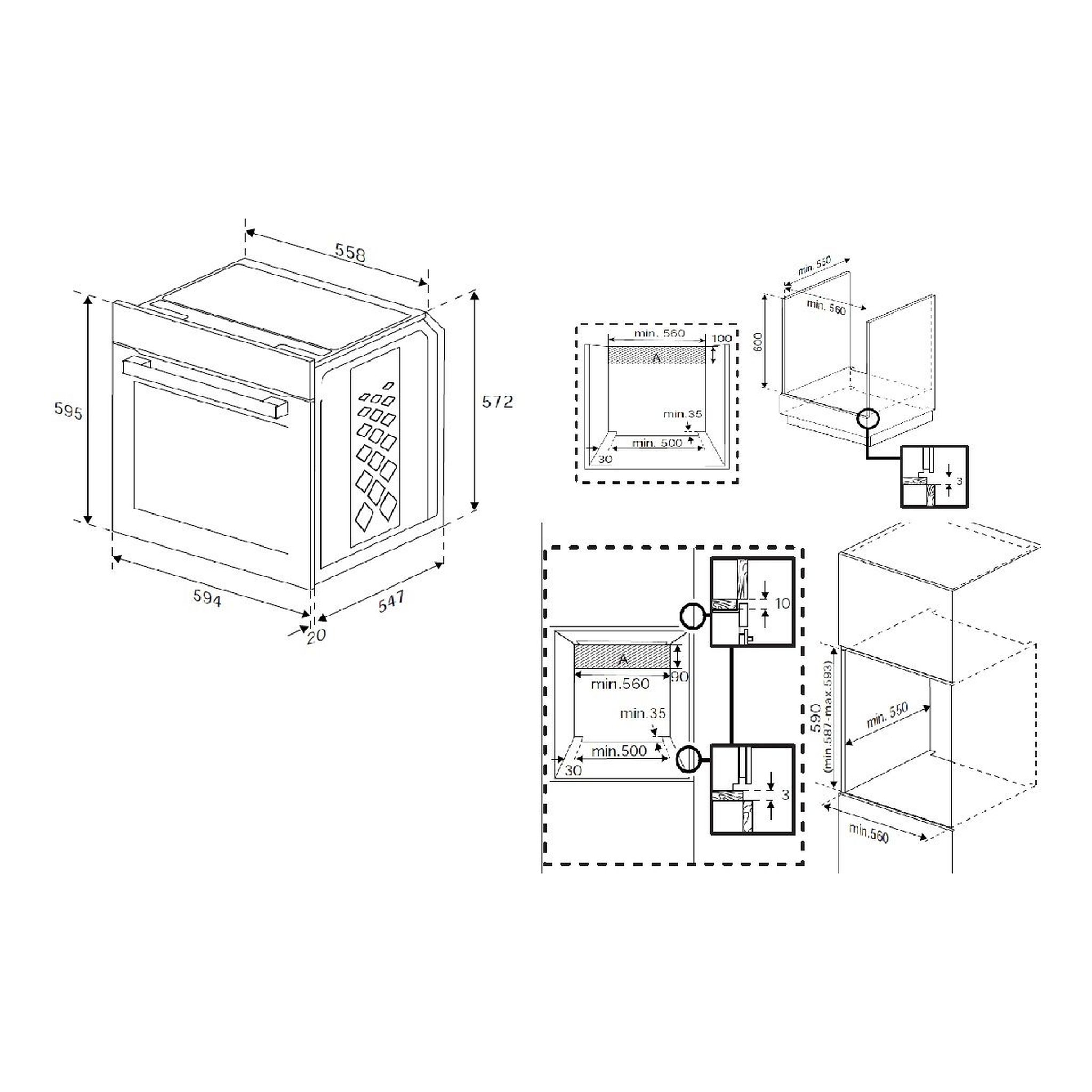 Voir la diapositive 2 : Beko Four encastrable BBIE12300XC