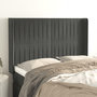 Voir la diapositive 1 : VIDAXL Tete de lit avec oreilles Gris fonce 147x16x118/128 cm Velours
