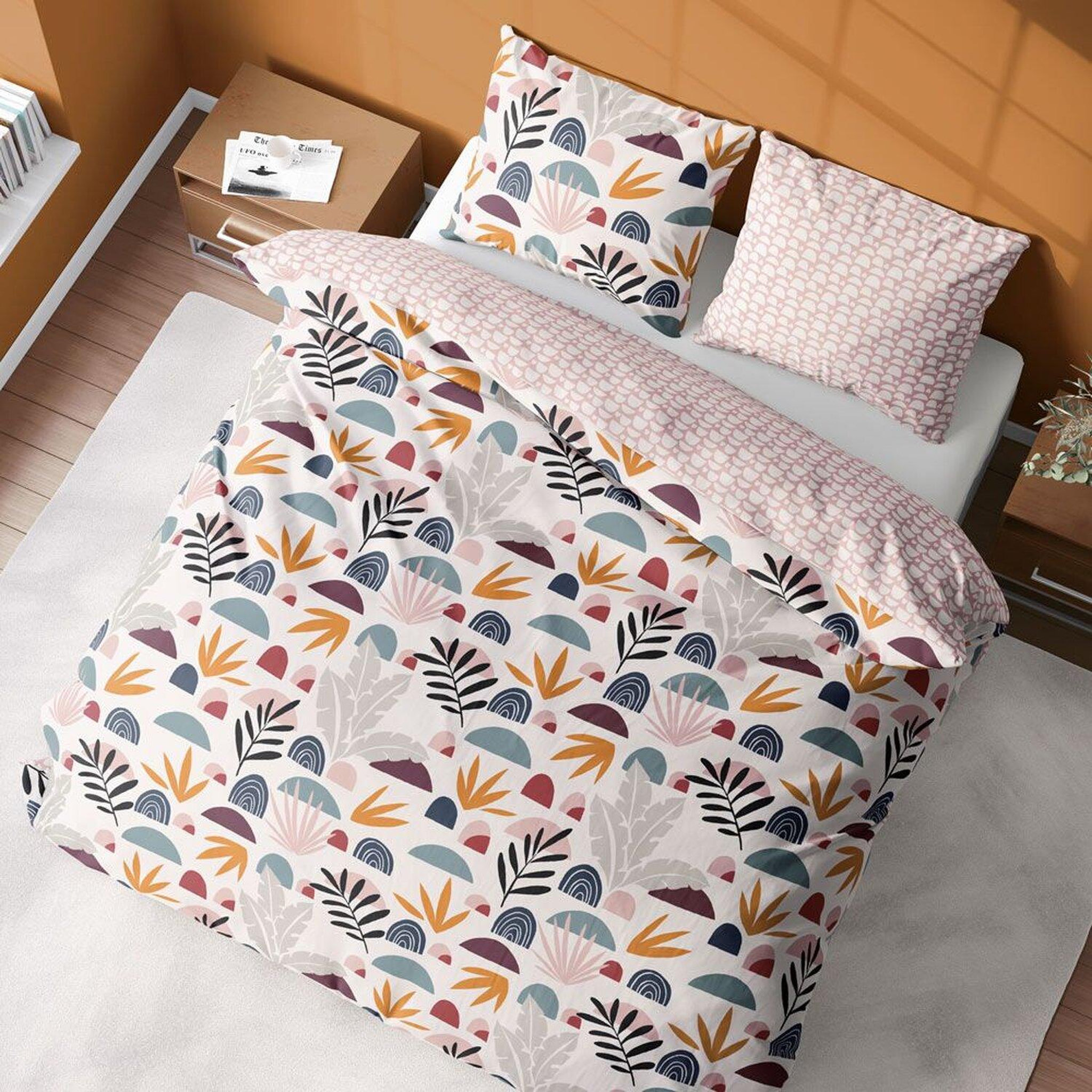 Voir la diapositive 3 : Home collection Parure housse de couette 100%polyester 72gsm domy