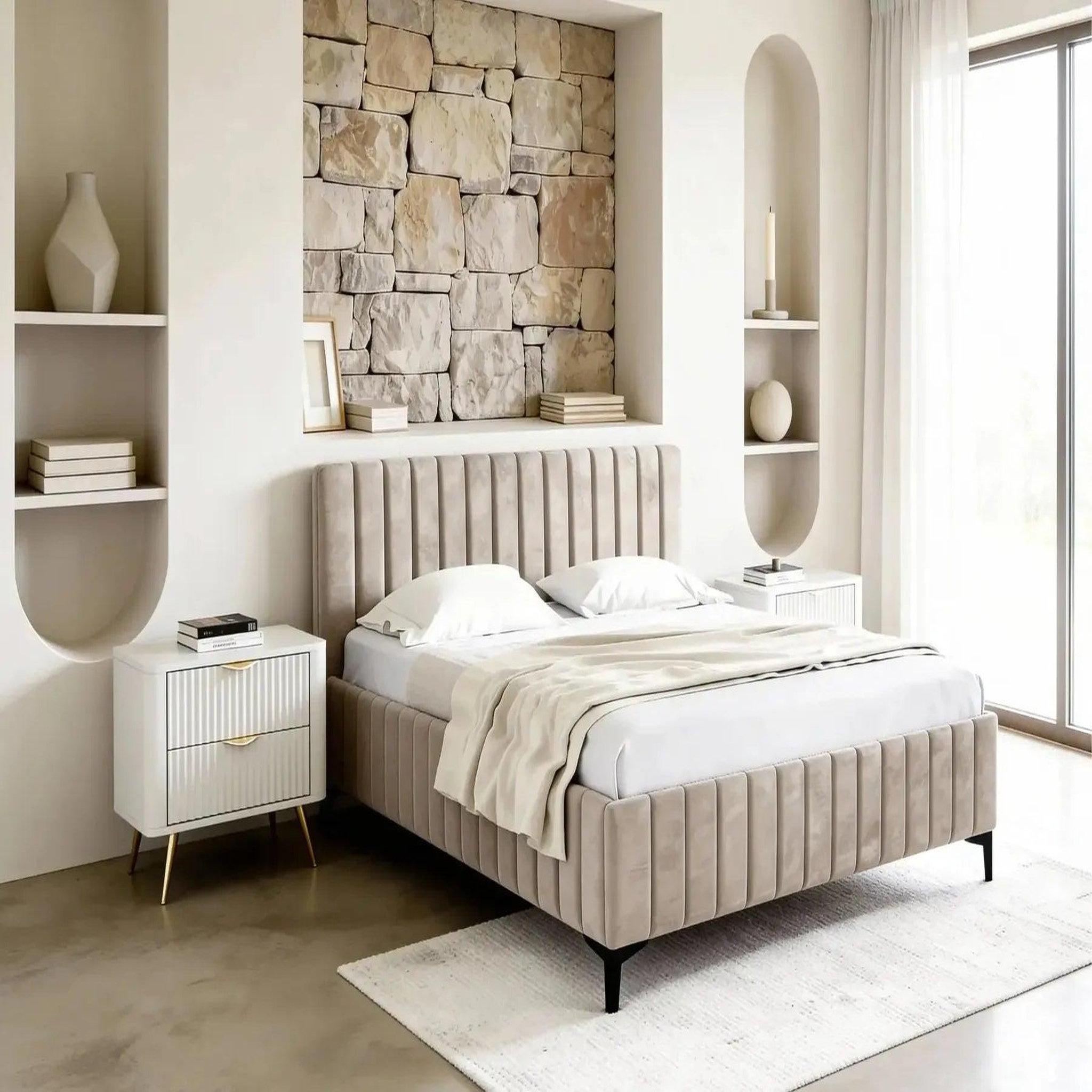 Voir la diapositive 2 : CASANOVA PARIS Eden - lit coffre tissu velours