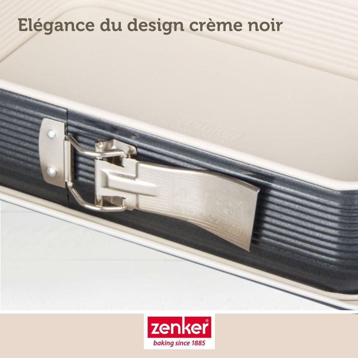 ZENKER Ensemble de 2 Moules à charnière rectangulaire 28 x 18 cm crème noir Zenker Smart Pastry
