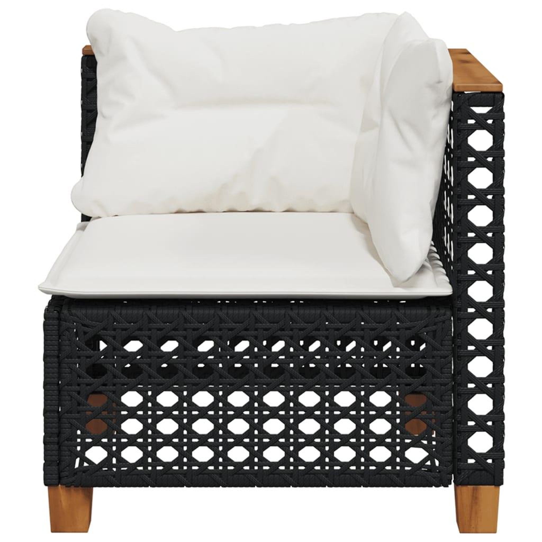 Voir la diapositive 4 : VIDAXL Canape d'angle de jardin avec coussins noir resine tressee