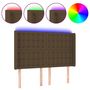 Voir la diapositive 2 : VIDAXL Tete de lit a LED Marron fonce 147x16x118/128 cm Tissu
