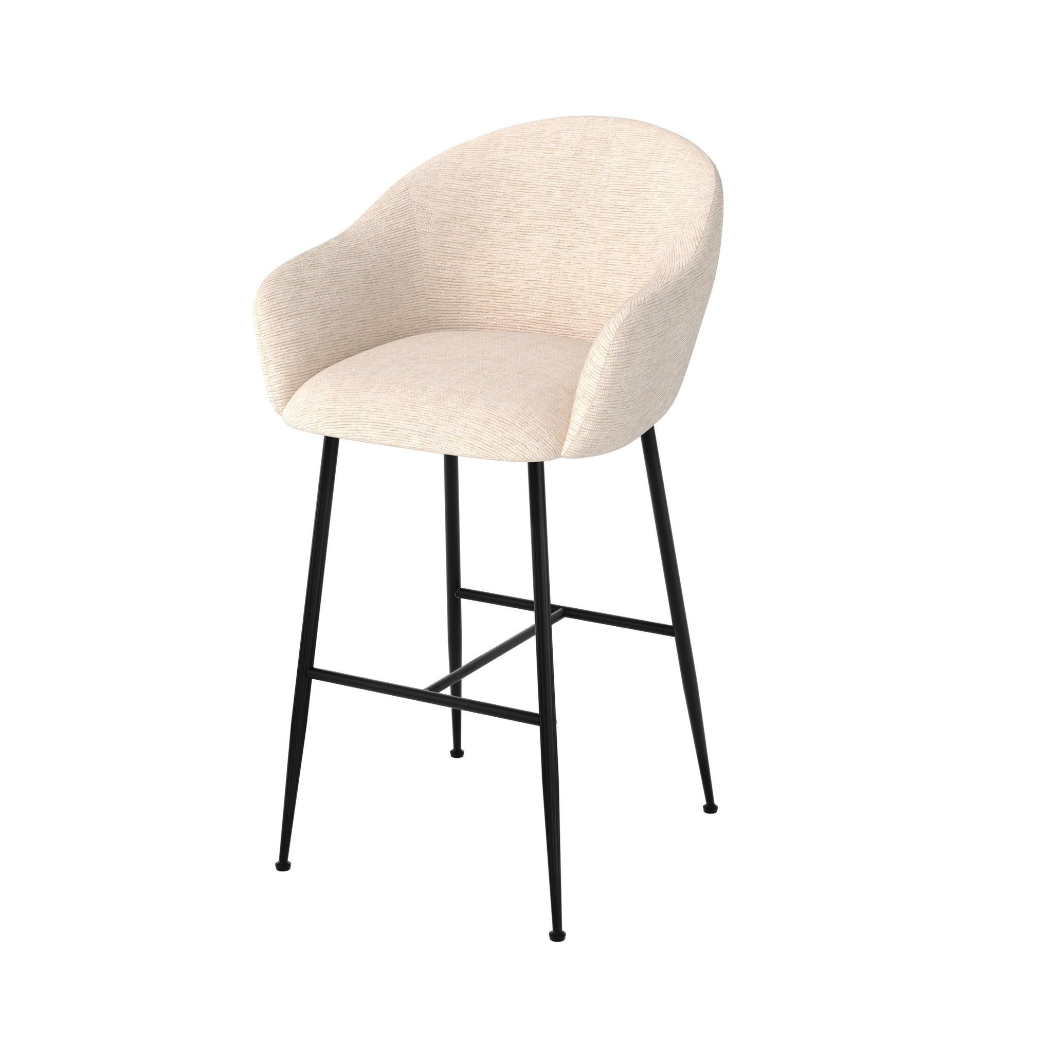 MAISON PAVANE Chaise de bar en tissu blanc chiné 76 cm-socky