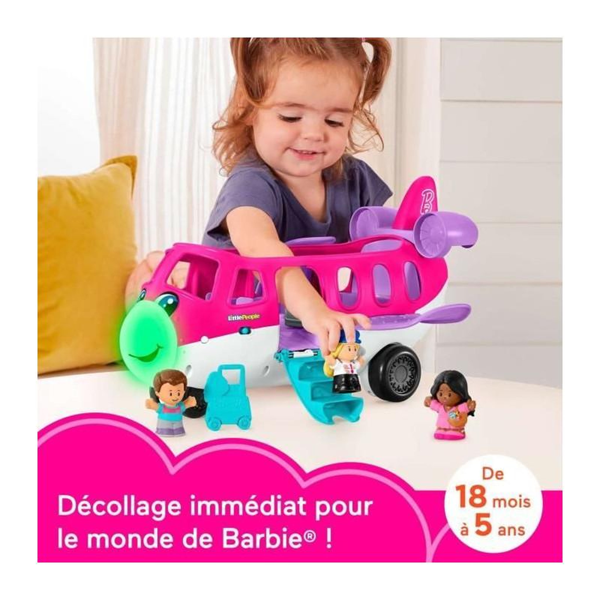 Voir la diapositive 2 : FISHER PRICE Fisher-Price - Little People - Avion De Reve Barbie HRC38