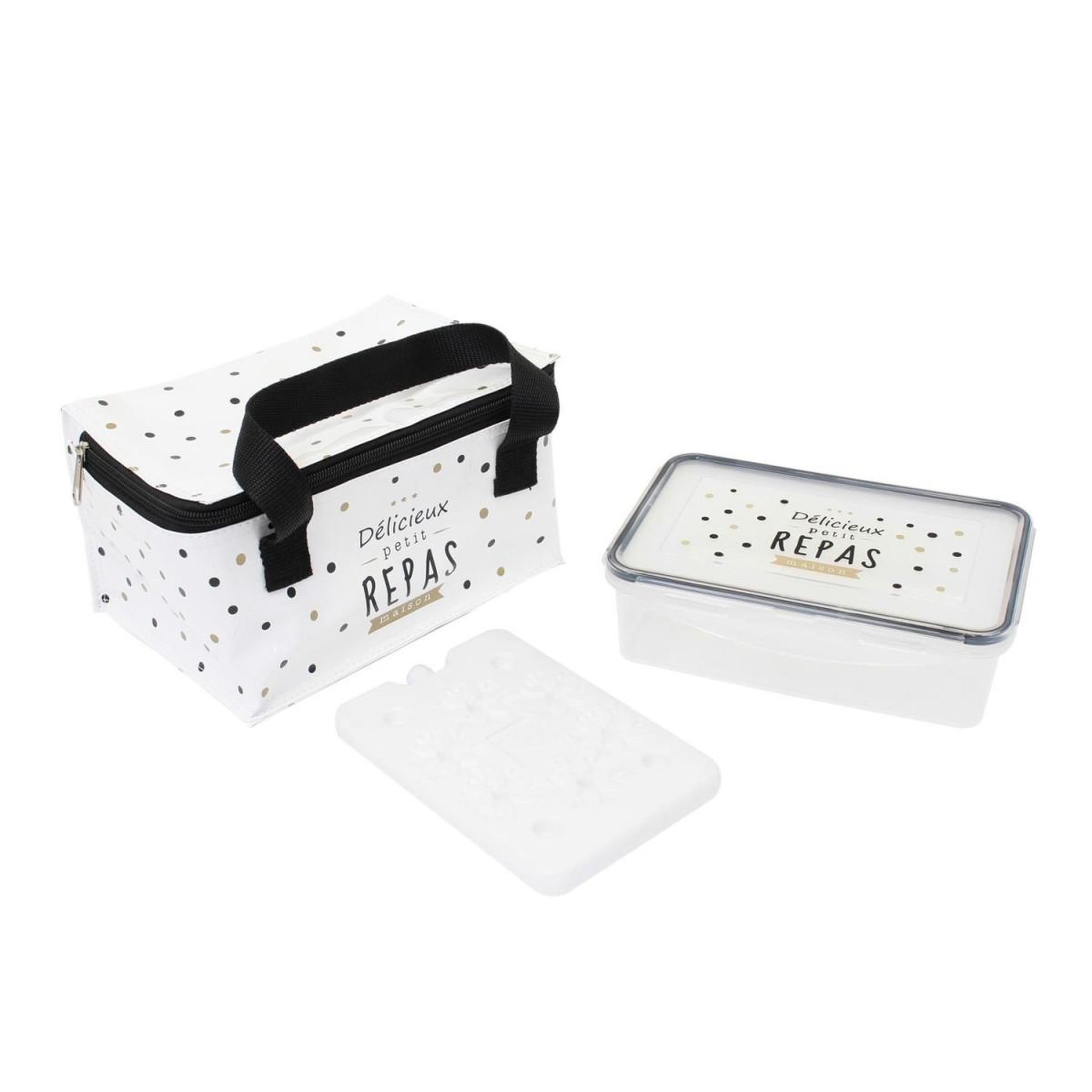 COOK CONCEPT Lunch Bag 3 Pièces  Délicieux Repas  23cm Blanc