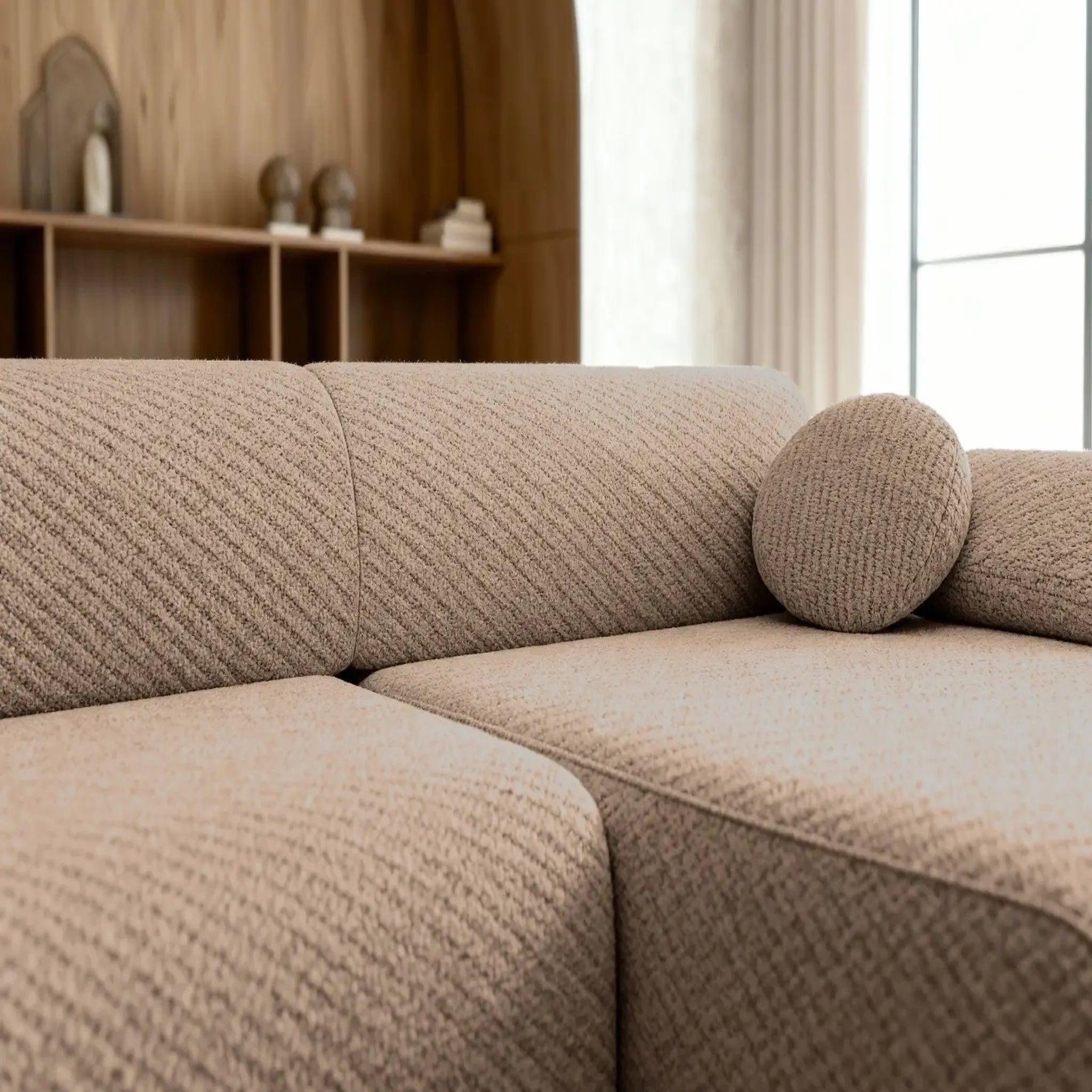 Voir la diapositive 4 : CASANOVA PARIS Levi - canapé d'angle convertible tissu lisse