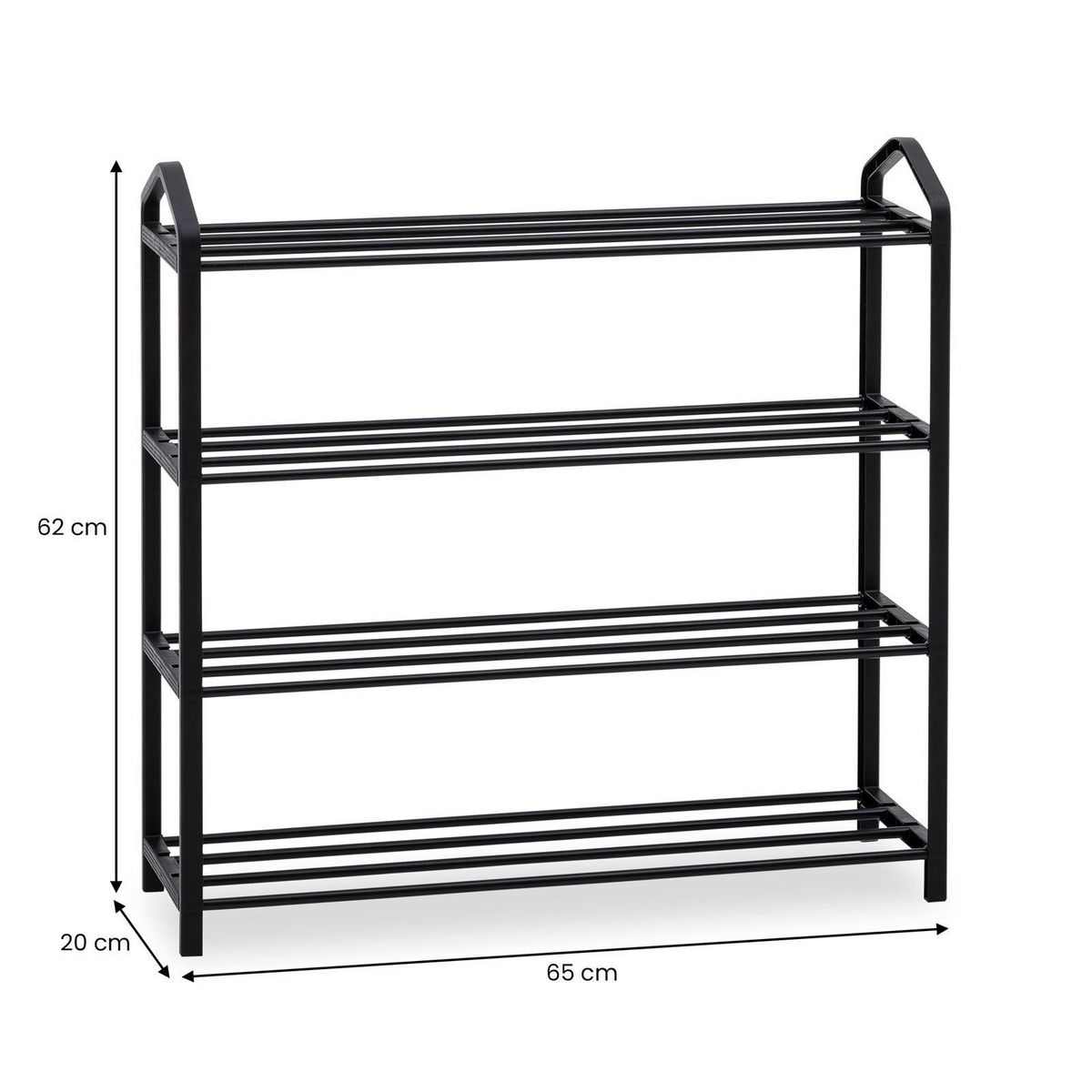 IDIMEX Étagère à chaussures TRALEE à quatre niveaux, en métal et plastique