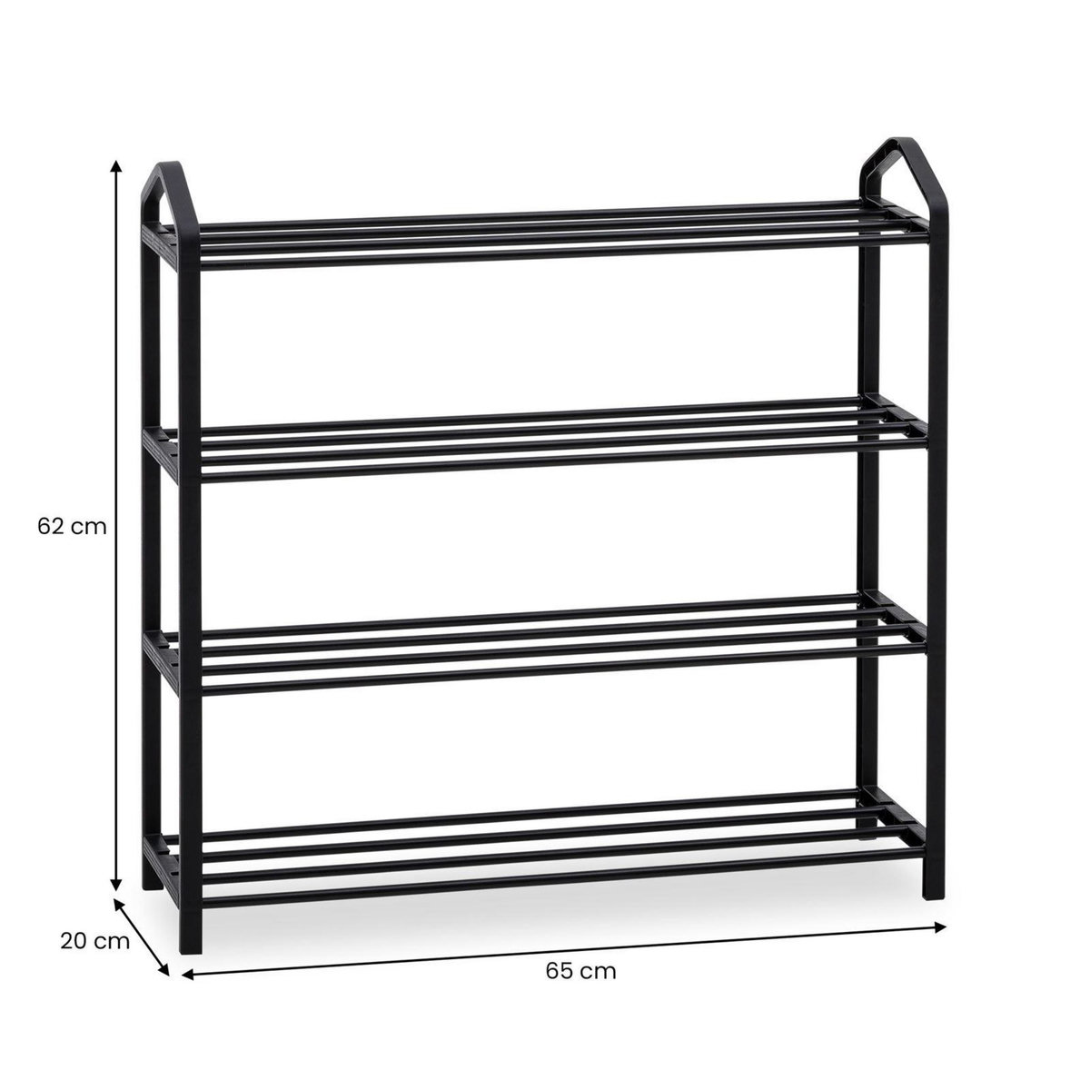 IDIMEX Étagère à chaussures TRALEE à quatre niveaux, en métal et plastique