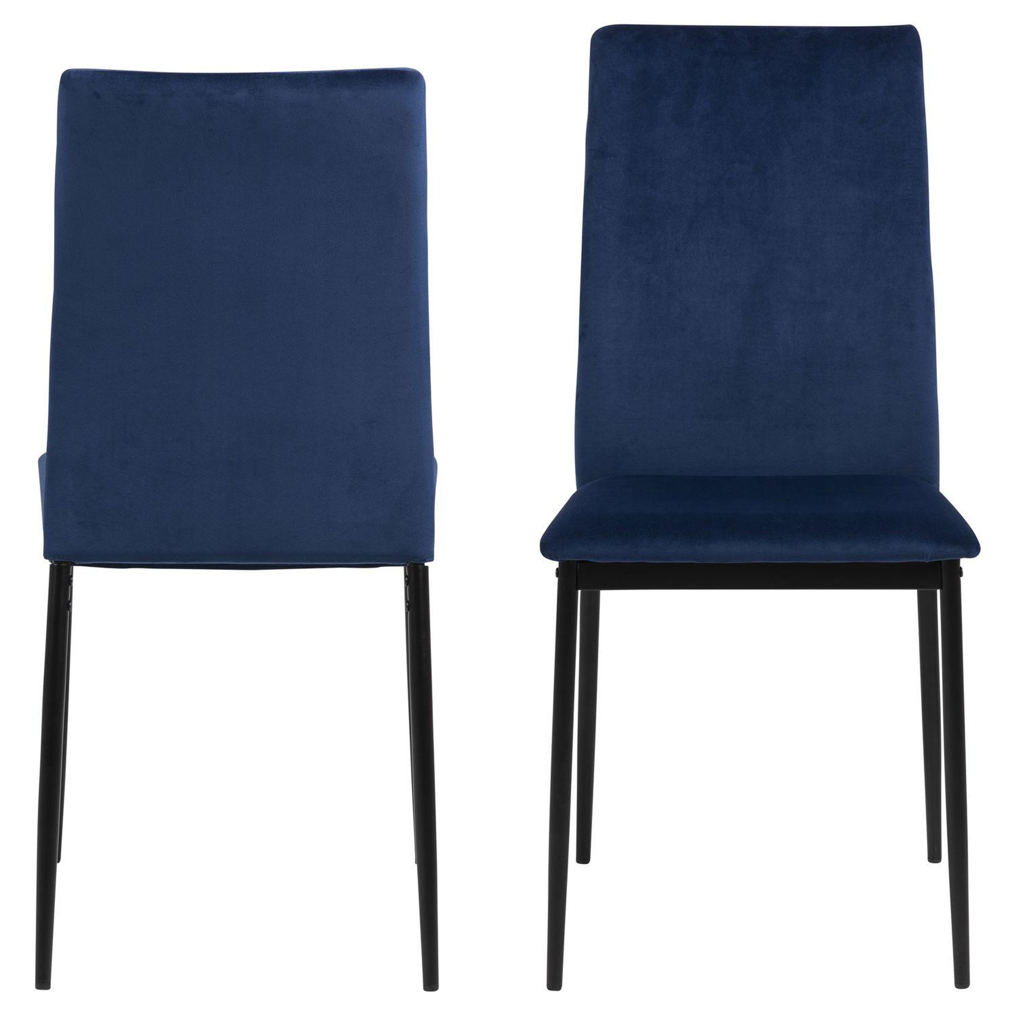 Voir la diapositive 4 : TOILINUX Lot de 4 Chaises de salle à manger Julia en tissu et métal