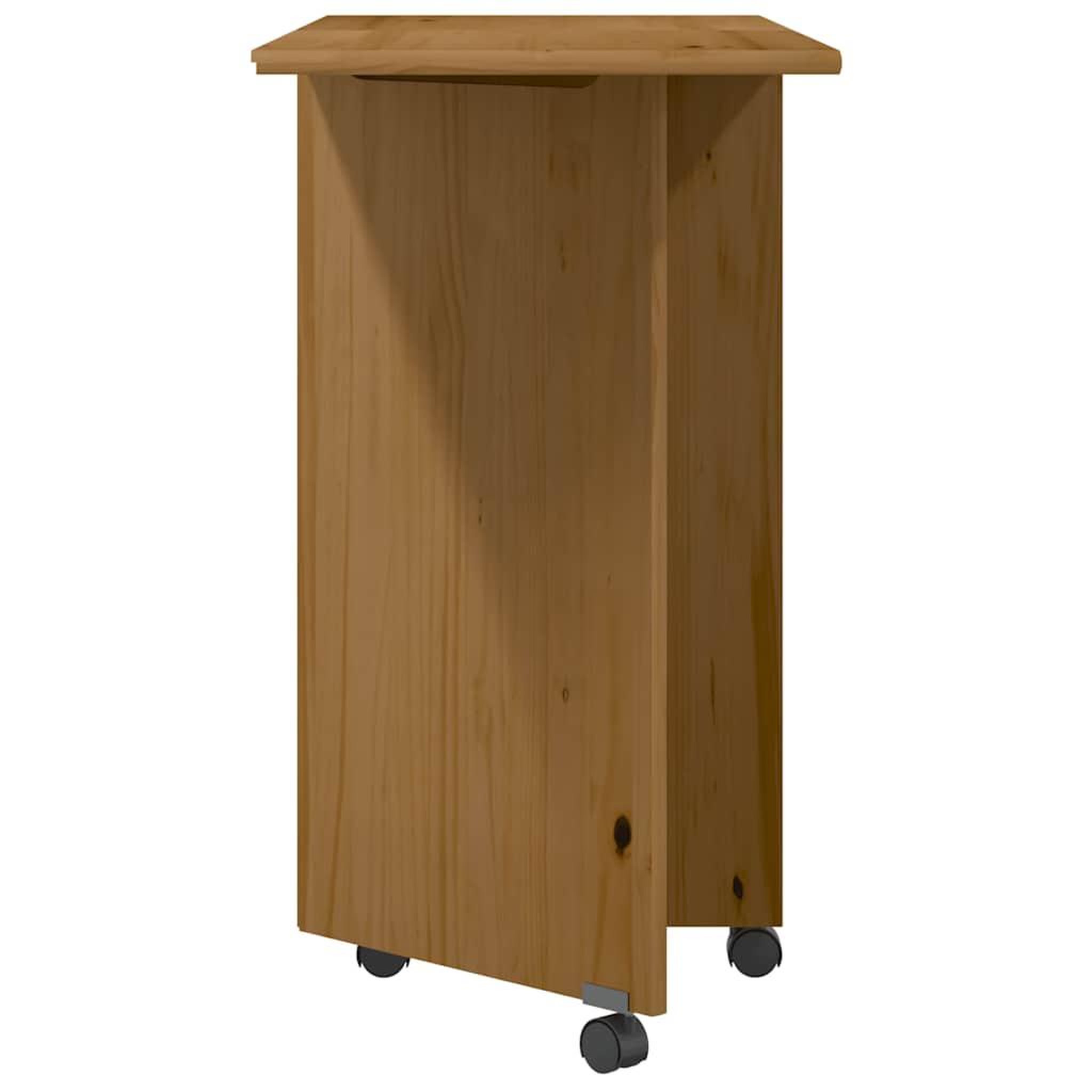 Voir la diapositive 4 : VIDAXL Armoire roulante avec bureau MOSS marron miel bois de pin