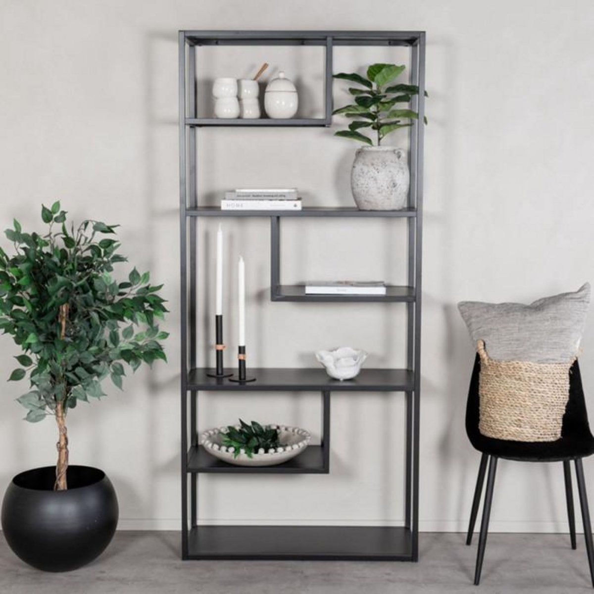 Paris Prix Étagère Bibliothèque 6 Niveaux  Staal  188cm Noir