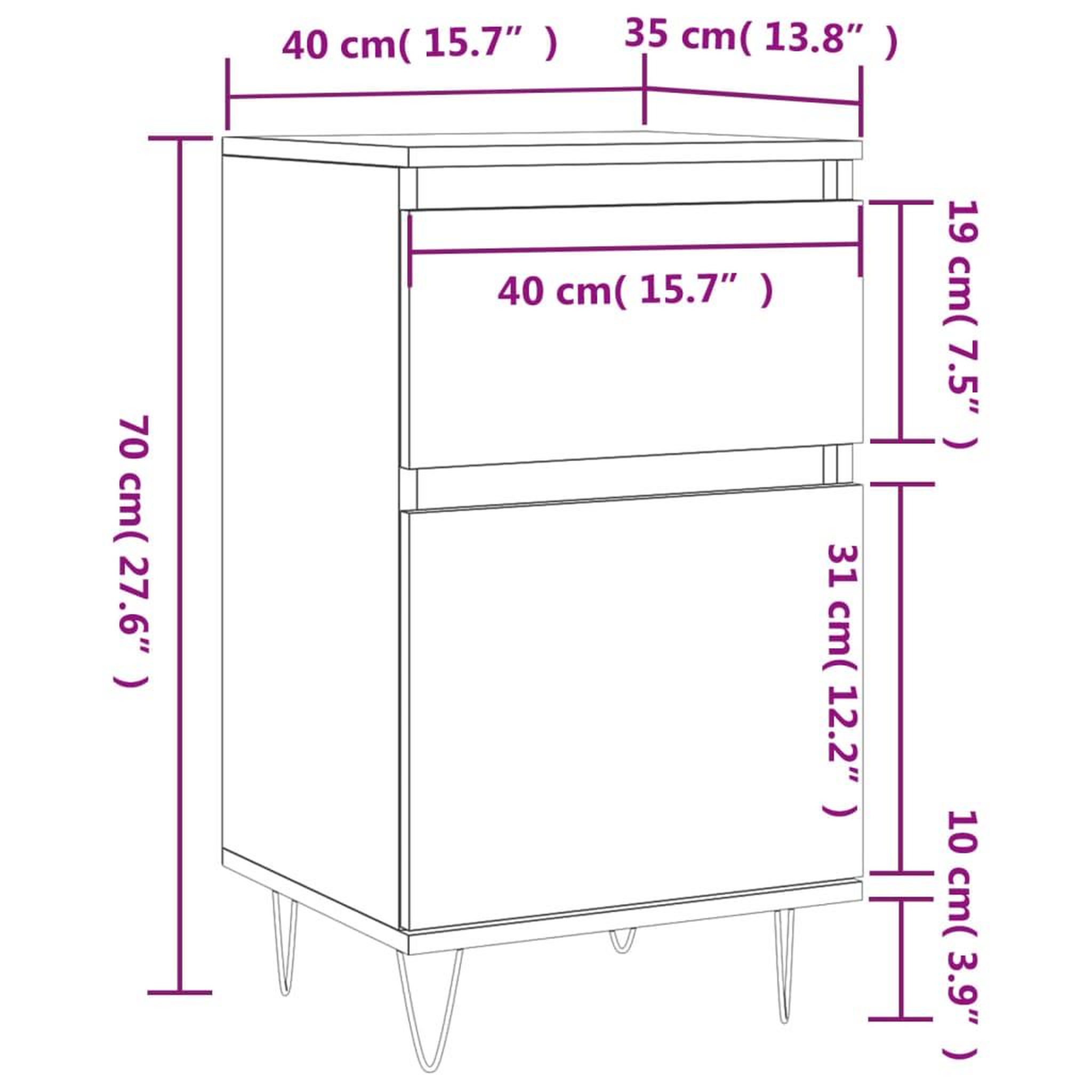 Voir la diapositive 6 : VIDAXL Buffets 2 pcs noir 40x35x70 cm bois d'ingenierie