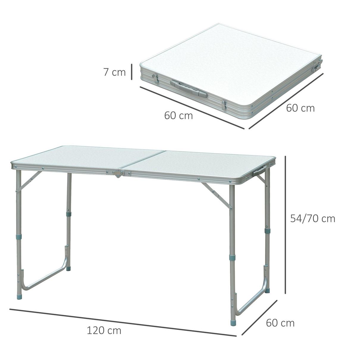 HOMCOM Table de camping reception pliante portable pique-nique buffet en aluminium