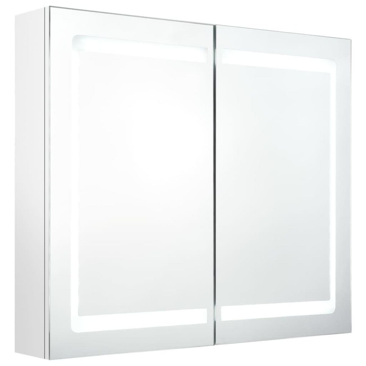 VIDAXL Armoire de salle de bain a miroir LED Blanc brillant 80x12x68cm