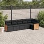 Voir la diapositive 1 : VIDAXL Salon de jardin 6 pcs avec coussins noir resine tressee