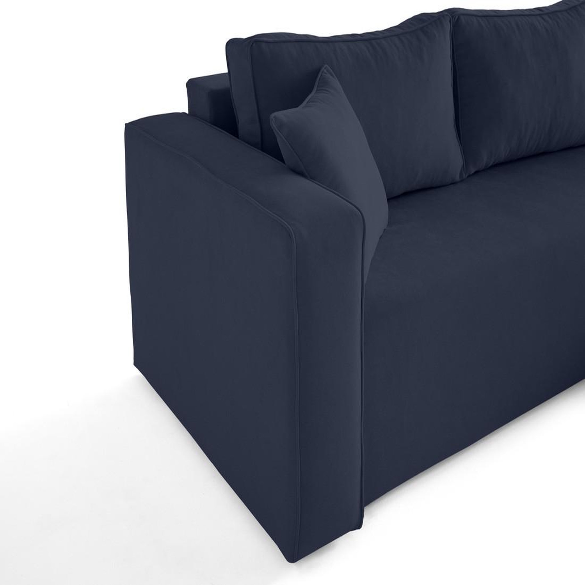 Voir la diapositive 6 : BEST MOBILIER Topaze - canapé d'angle déhoussable réversible 4 places en tissu