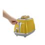 Voir la diapositive 3 : DELONGHI Toaster DELONGHI ICONA CAPITALS 2 tranches - 900W - Grille pain 3 fonctions - Chauffe viennoisseries inclus - Jaune