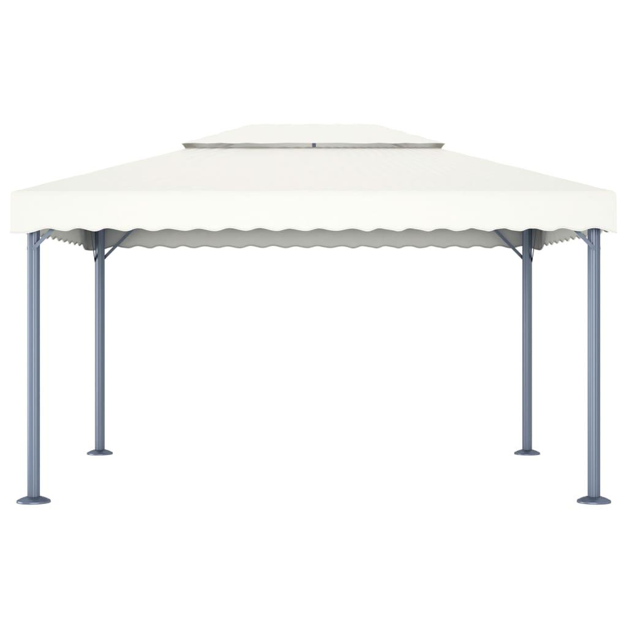 Voir la diapositive 5 : VIDAXL Tonnelle avec guirlande lumineuse a led 4x3 m creme aluminium