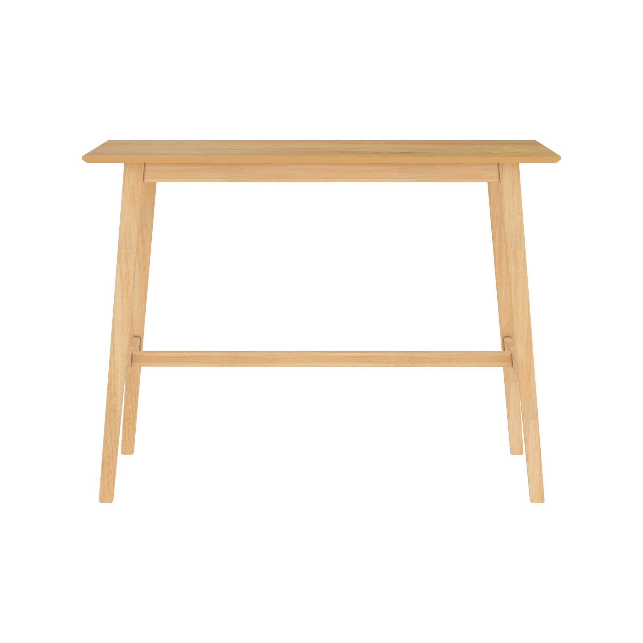 Voir la diapositive 6 : MAISON PAVANE Table de bar rectangulaire 4 personnes en bois clair naturel 120 cm-buvette