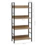 Voir la diapositive 6 : VIDAXL Bibliotheque a 4 niveaux chene 60x27,6x124,5 cm bois ingenierie