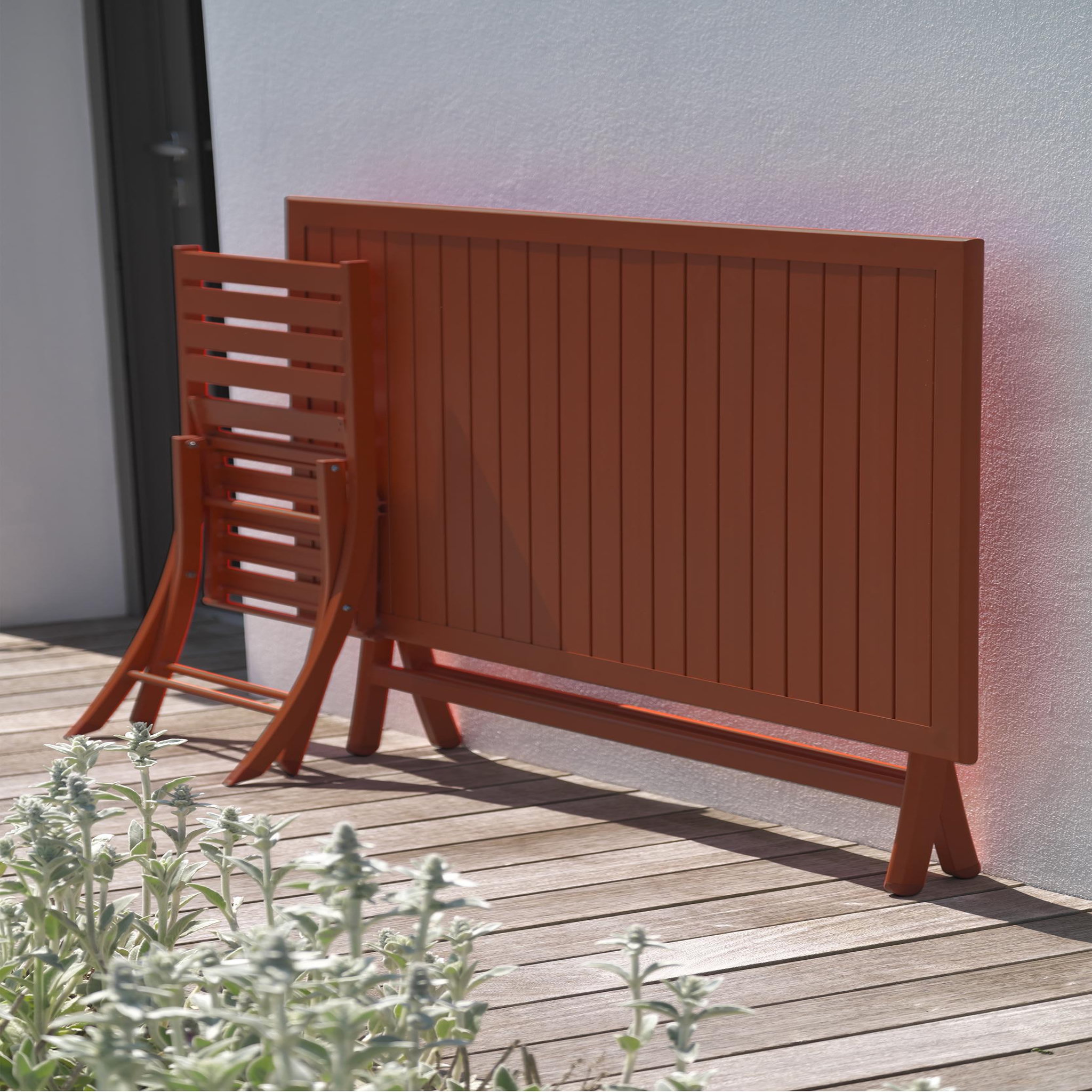 Voir la diapositive 3 : DCB GARDEN Table de jardin pliante en aluminium (4 places)