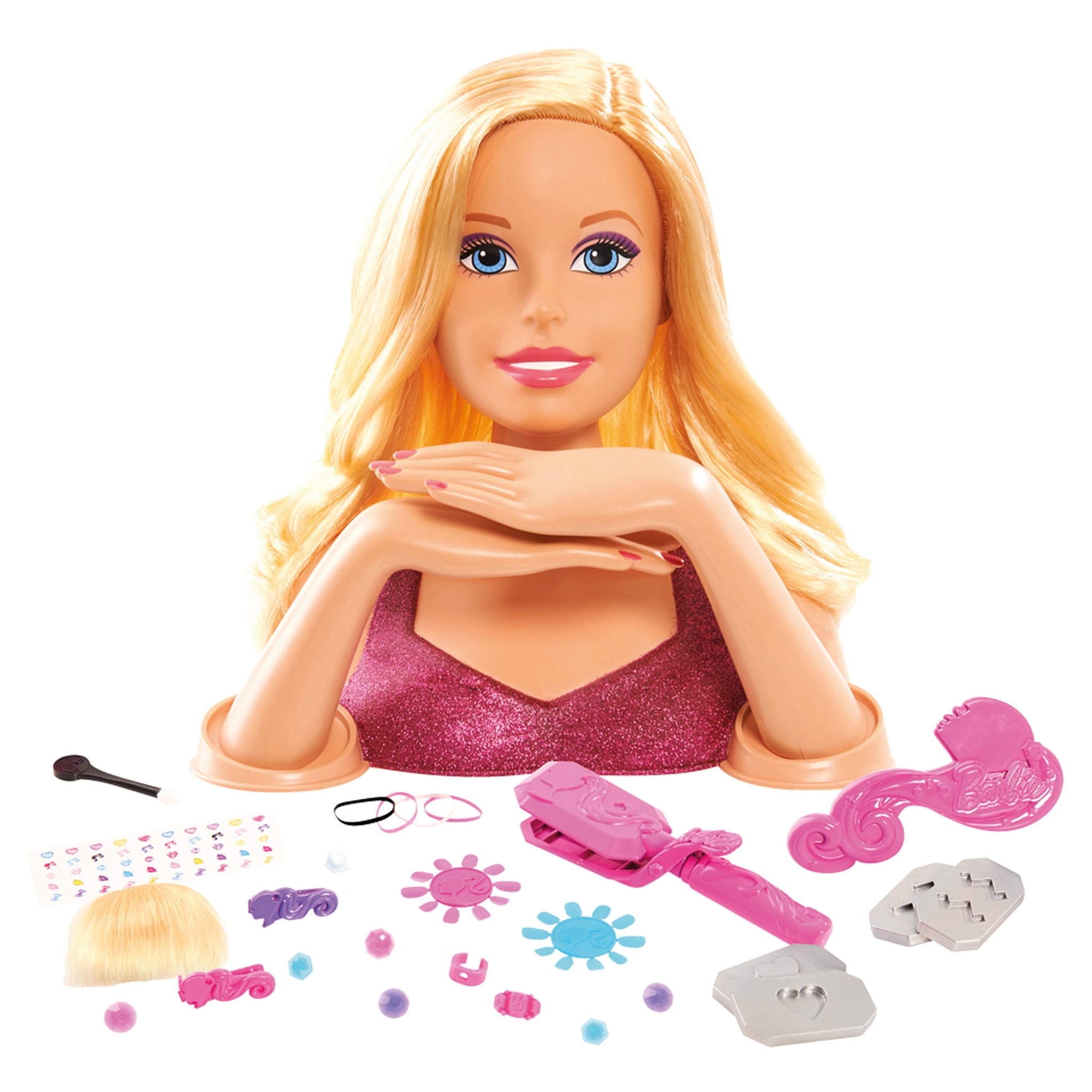 Voir la diapositive 1 : BARBIE Tête à coiffer blonde - Barbie 