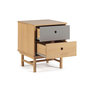 Voir la diapositive 2 : VS VENTA-STOCK Table de chevet Magnus 2 tiroirs, bois massif