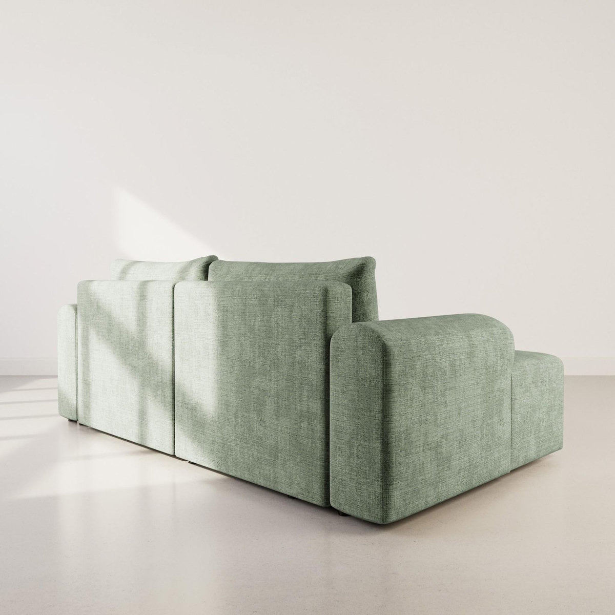 BEST MOBILIER Rebecca - canapé d'angle gauche 4 places convertible avec coffre en velours texturé