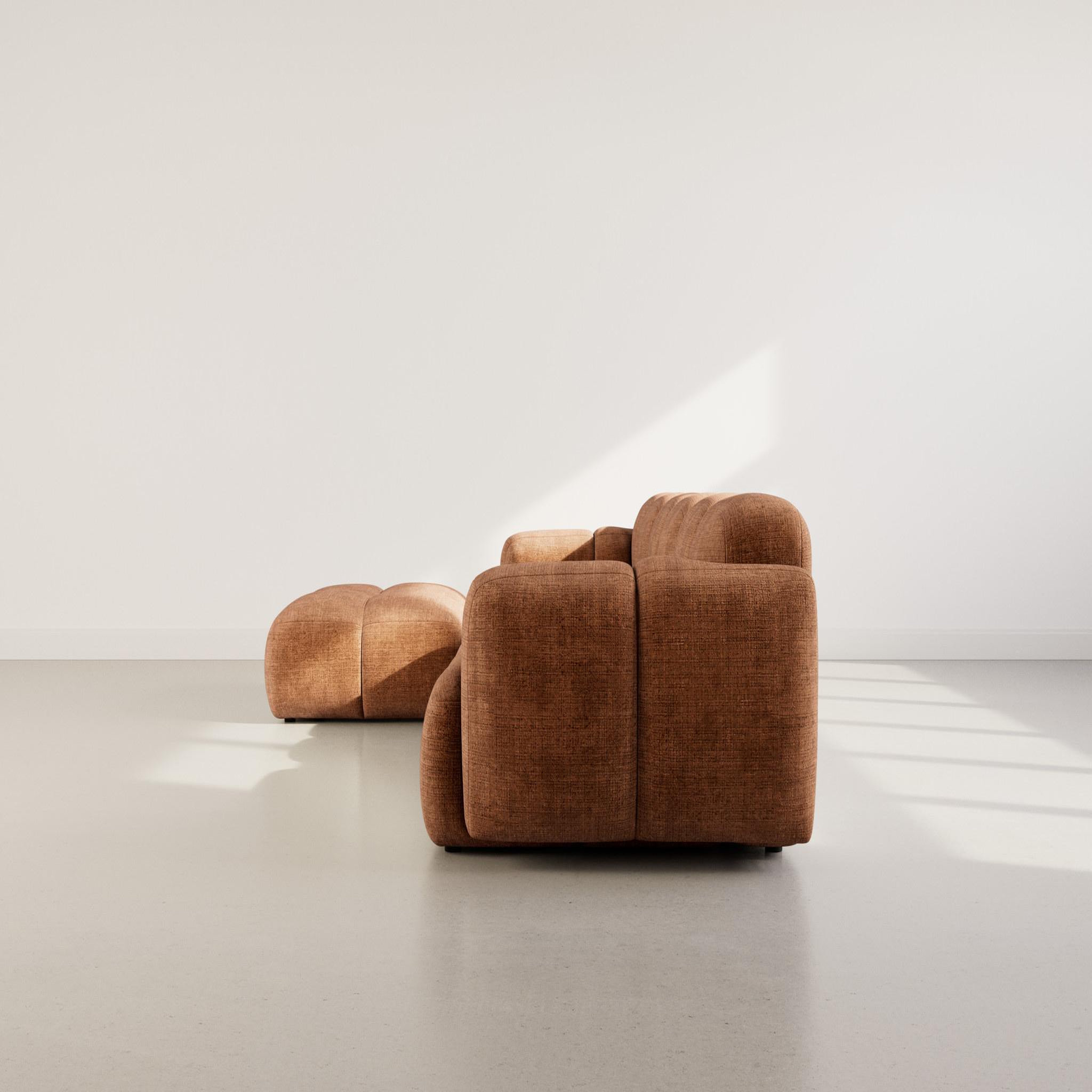 Voir la diapositive 6 : BEST MOBILIER Grace - canapé modulable d'angle réversible 4 places en velours texturé