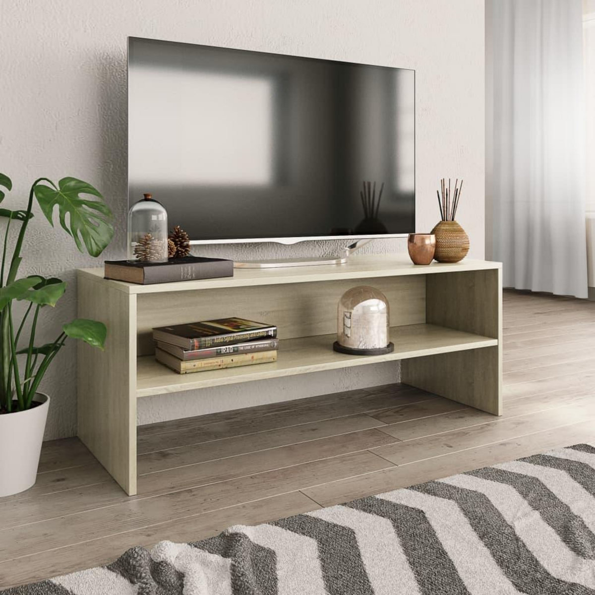 VIDAXL Meuble TV Chene sonoma 100x40x40 cm Bois d'ingenierie