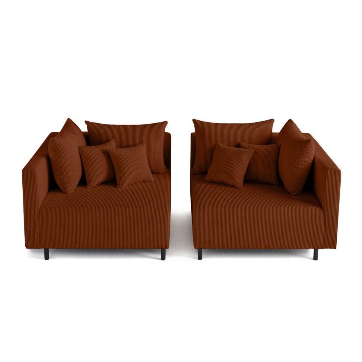 LISA DESIGN Edinburg - canapé modulable 2 places - en velours côtelé