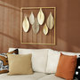 Voir la diapositive 2 : HOMCOM Décoration murale métal doré - Déco murale feuilles - 70 x 70 cm