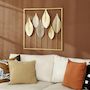 Voir la diapositive 2 : HOMCOM Décoration murale métal doré - Déco murale feuilles - 70 x 70 cm