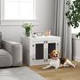 Voir la diapositive 2 : PAWHUT Cage chien intérieure - 2 portes - 2 bols rotatifs 360° - 80 x 60 x 63 cm - blanc